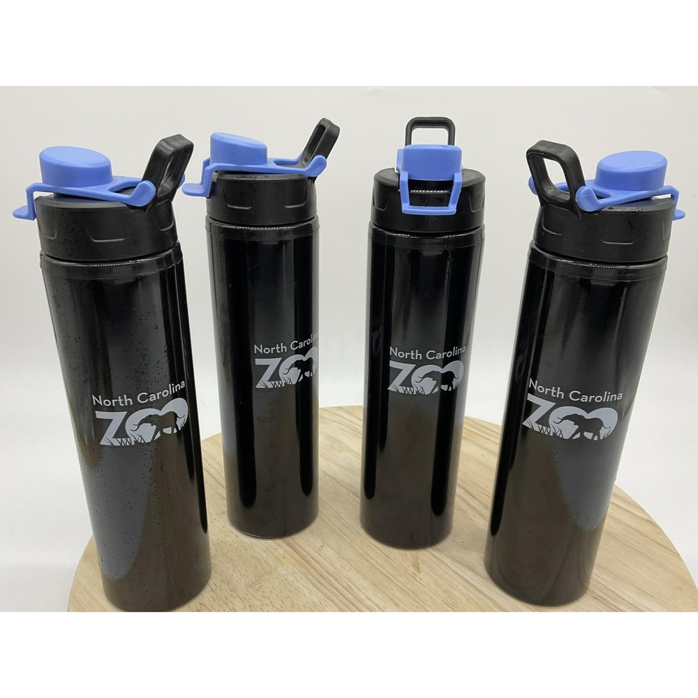 North Carolina Zoo Just Imagine 4 Plastic Water‎ Bottles 24oz 720ml Flip Lid